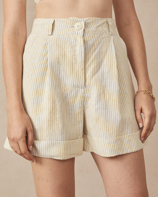 Poppy Shorts Dijon Stripe