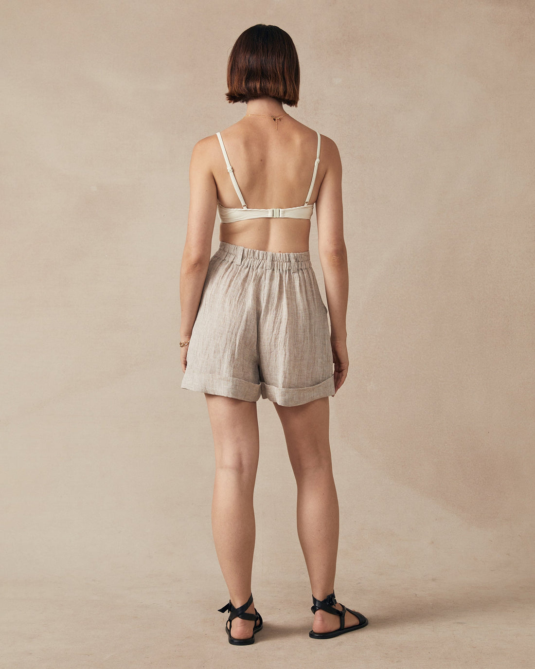 Poppy Shorts Oatmeal - Size: M
