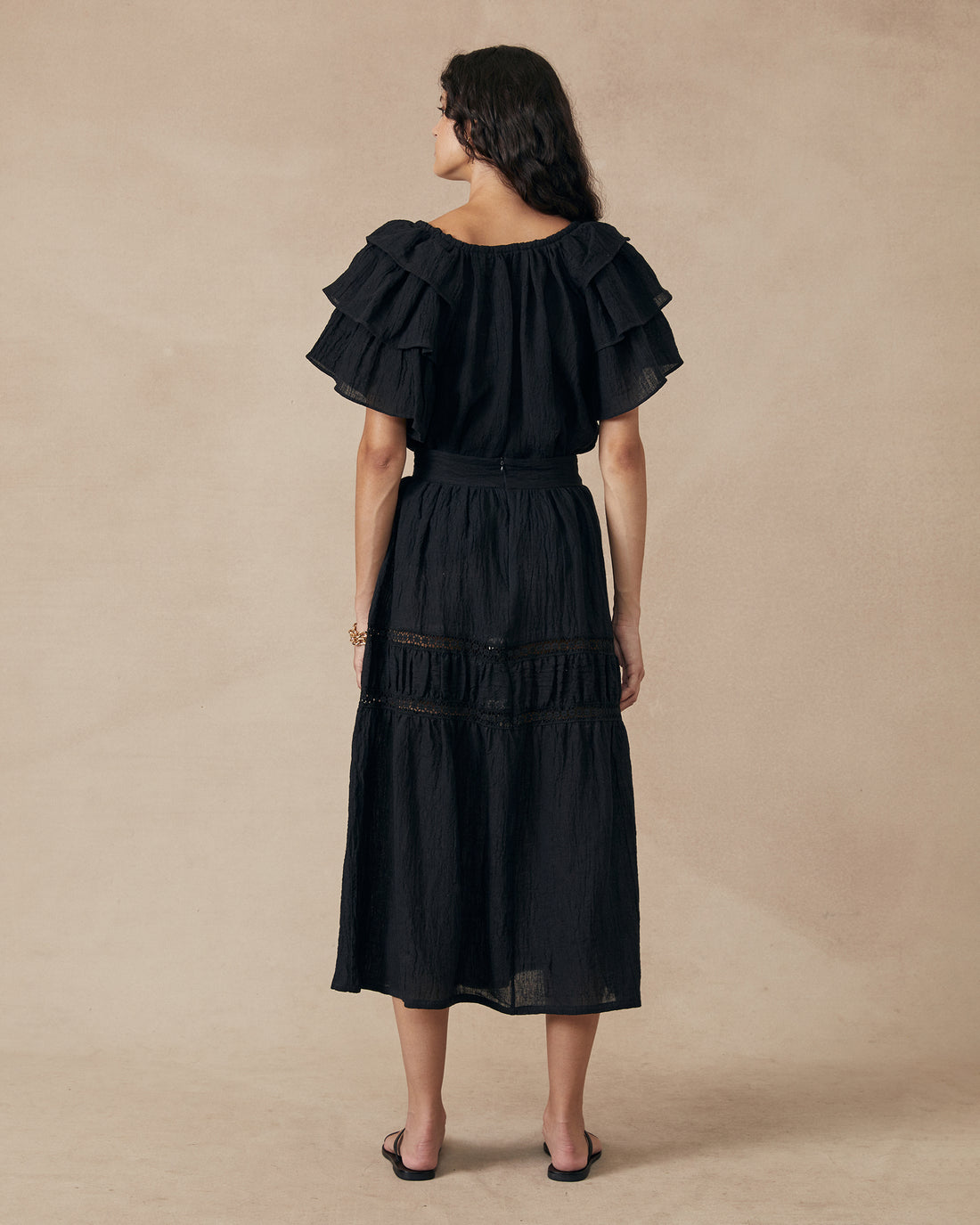 Tiered Skirt Sample Black- Size: S