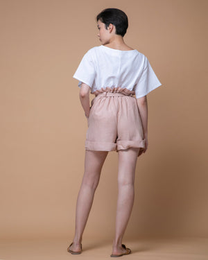 Pink Salt Australian Handmade Premium Linen Shorts Ruffle Waist Belt Boutique Designer Summer Casual Cocktail
