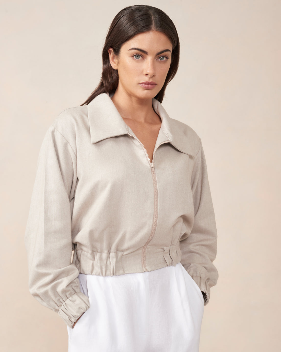 Maude Jacket Beige Sample - Size: S, M, L