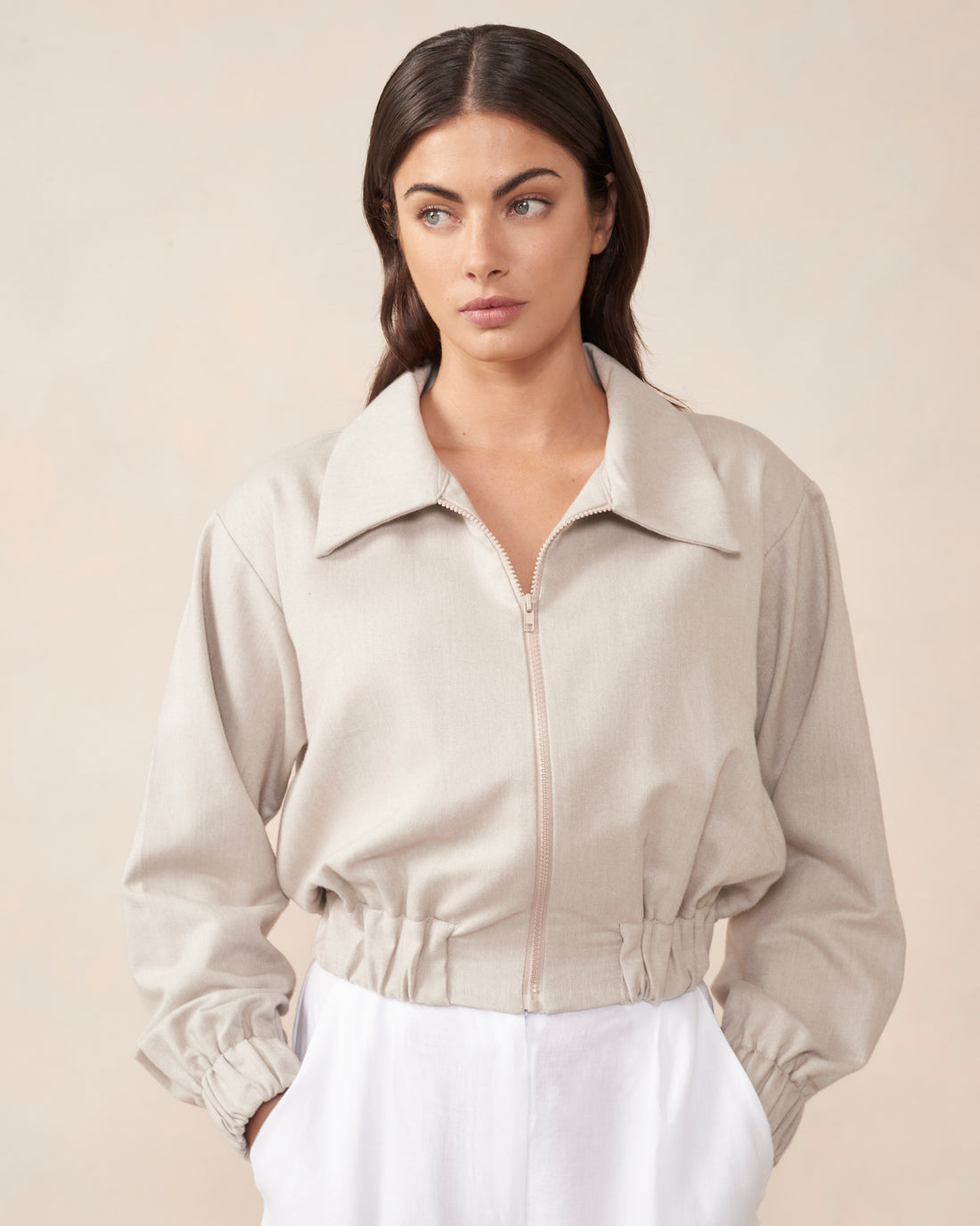 Maude Jacket Beige Sample - Size: S, M, L