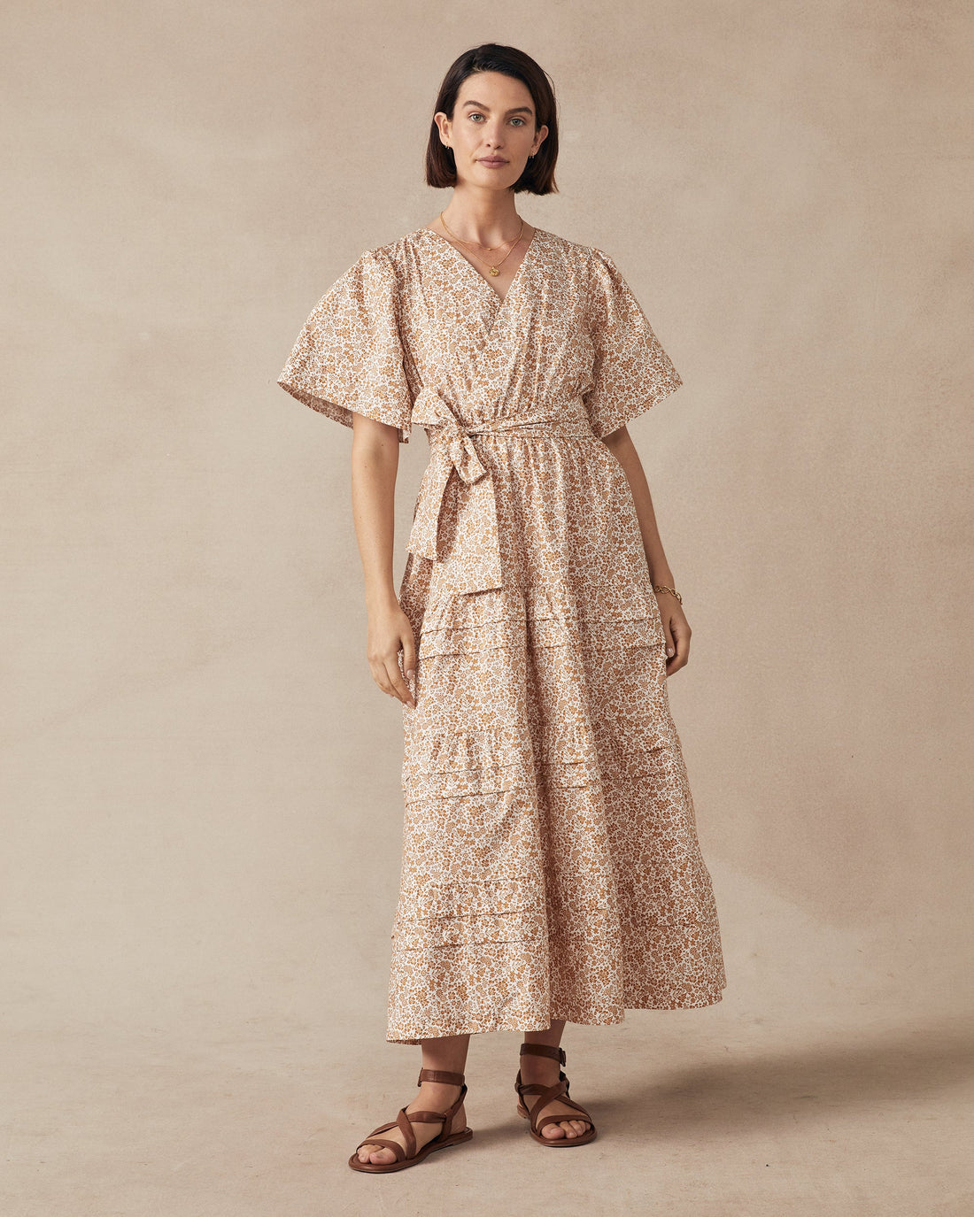 Lulu Dress Orange Floral - Size: S