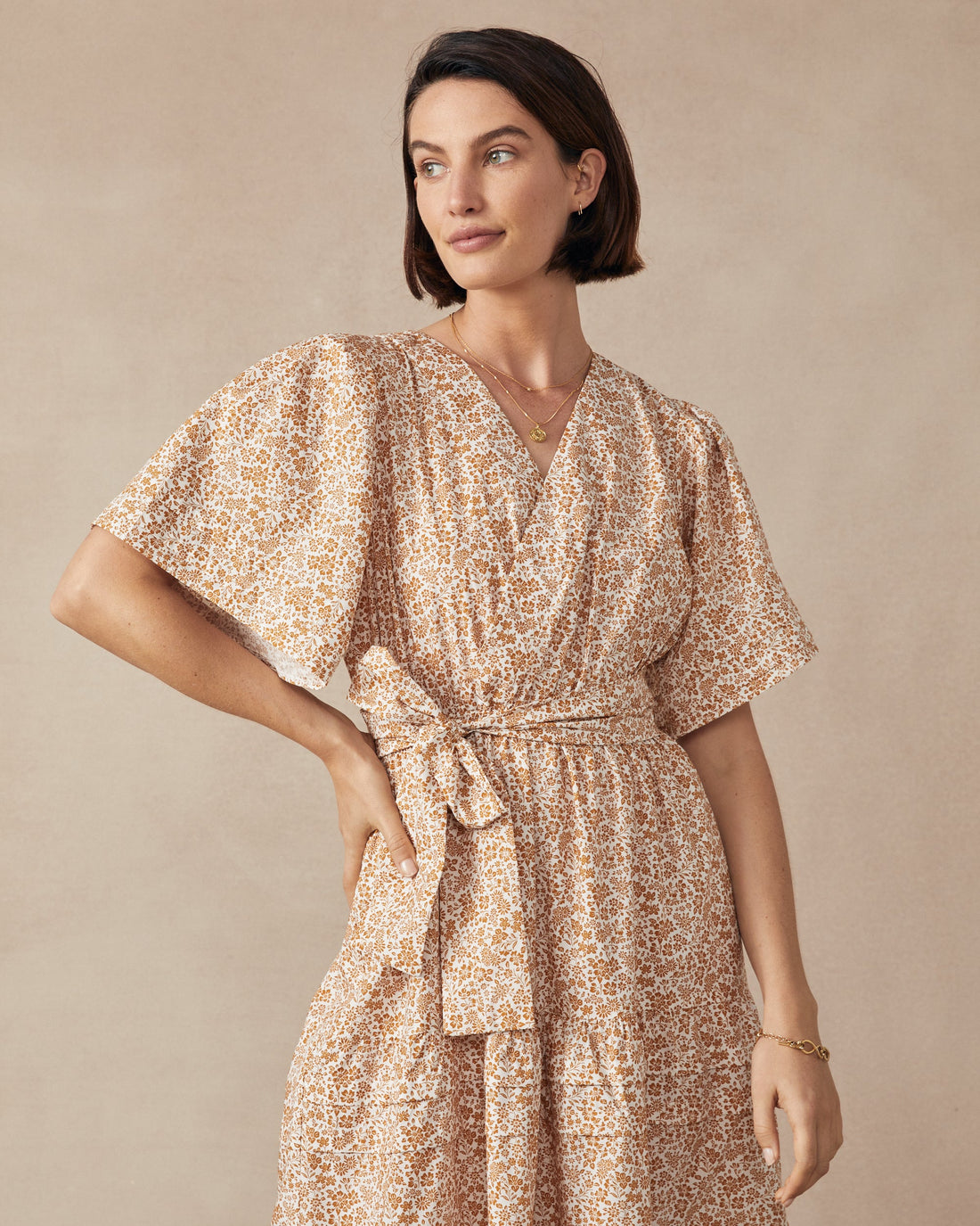 Lulu Dress Orange Floral - Size: S