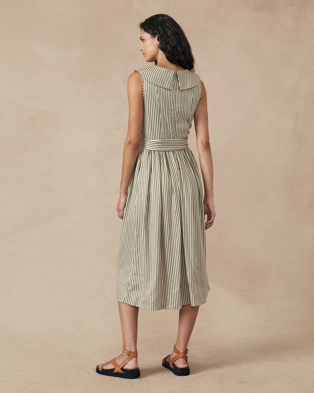 Blossom Dress Green Stripe