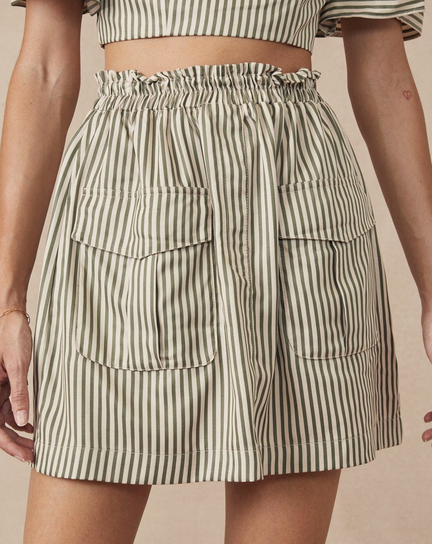 Ridge Skirt Green Stripe