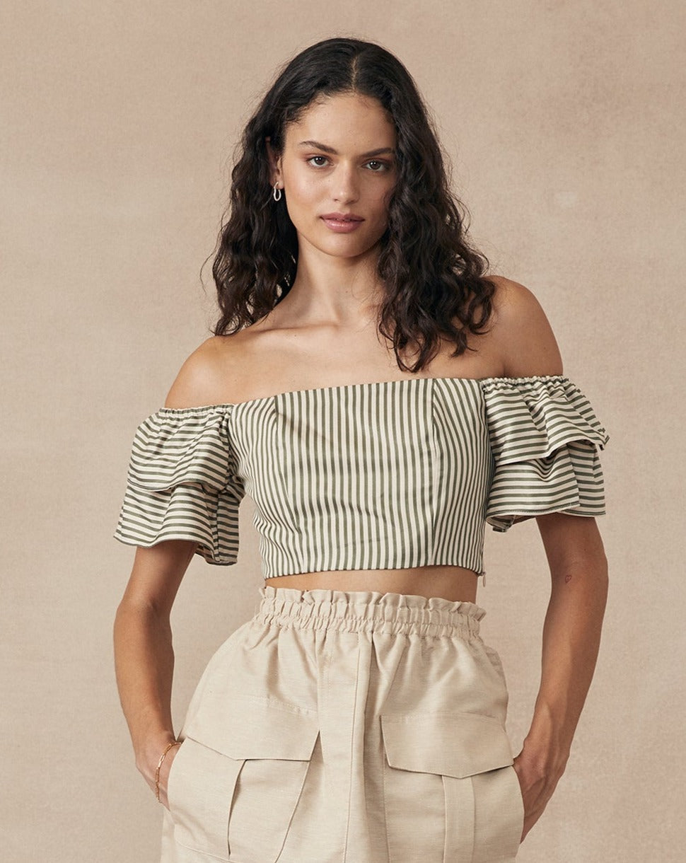 Storm Crop Green Stripe