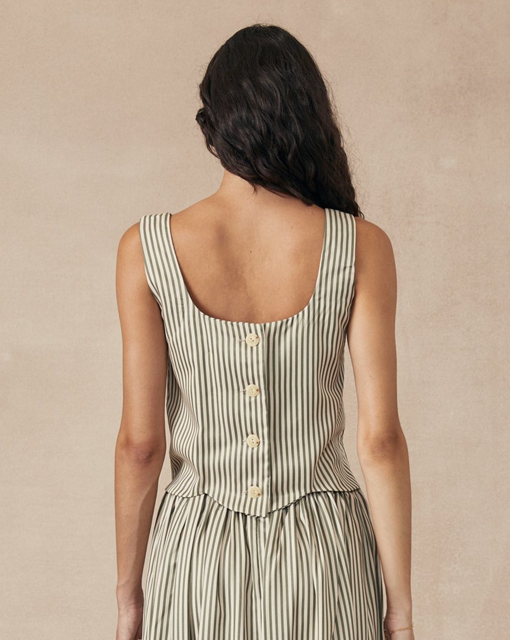 Leaf Cami Green Stripe