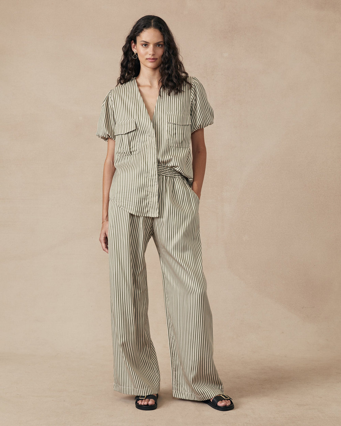 Ridge Shirt Green Stripe
