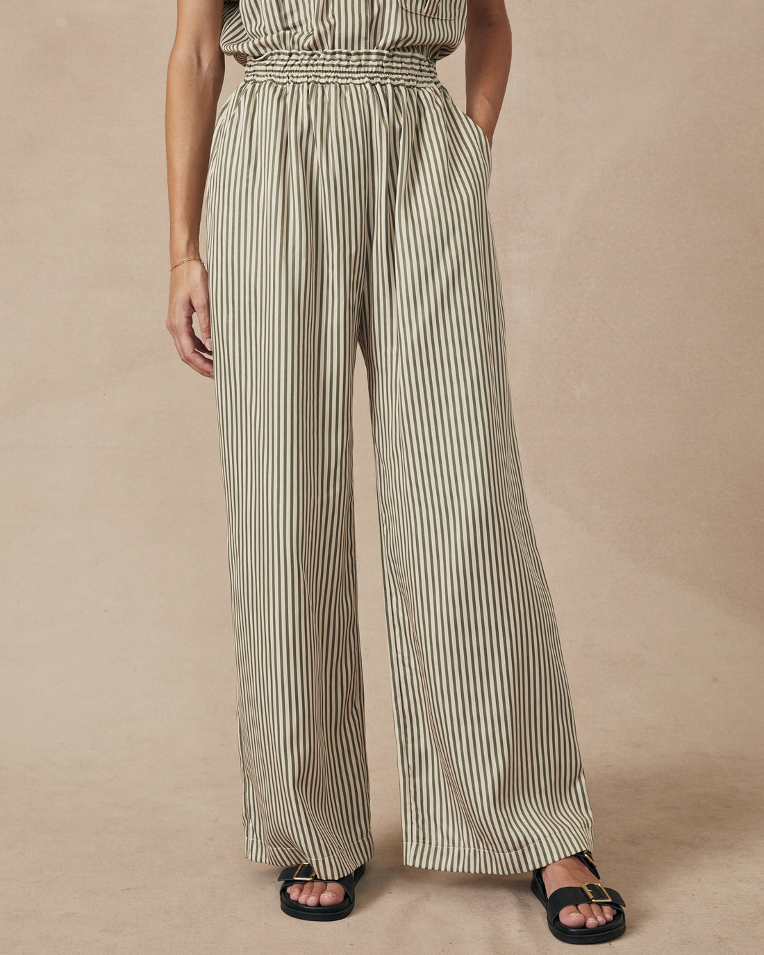 Paros Pants Green Stripe