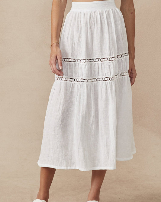 Tiered Skirt Sample White- Size: S