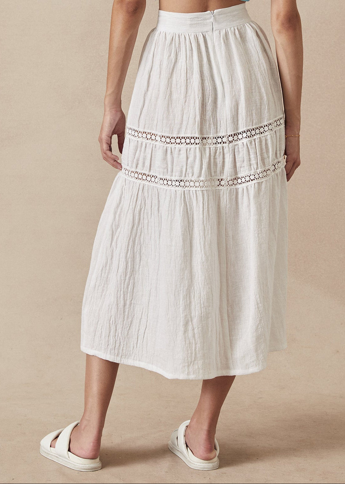 Tiered Skirt Sample White- Size: S