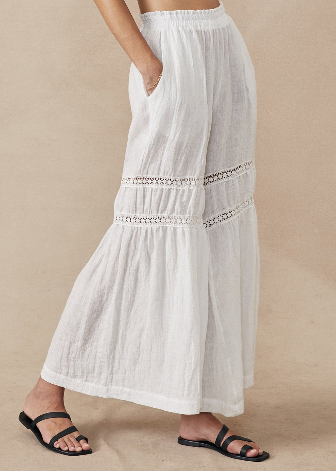 Tiered Pant Sample White - Size: S