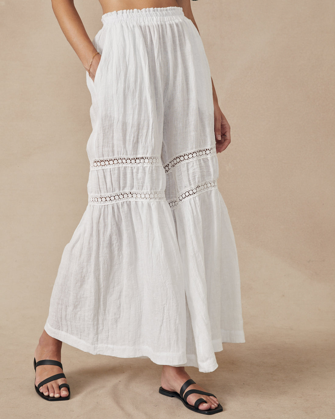 Tiered Pant Sample White - Size: S