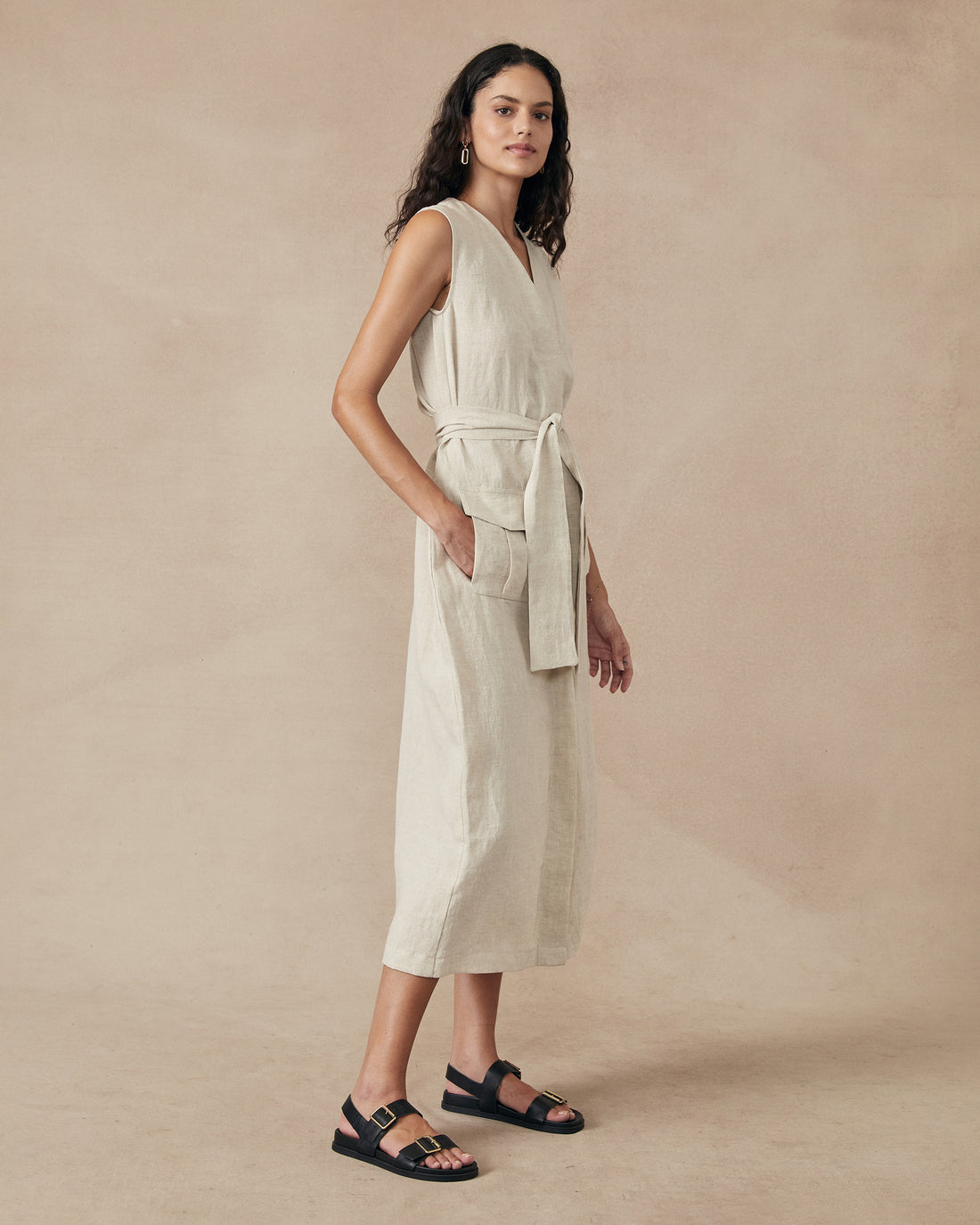 Ridge Dress Linen Sample - Size: S