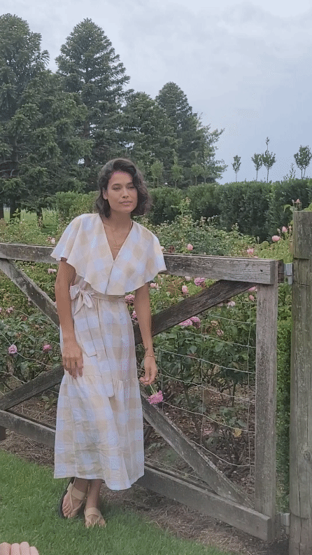 Chicago Dress Yellow Check - Size: S