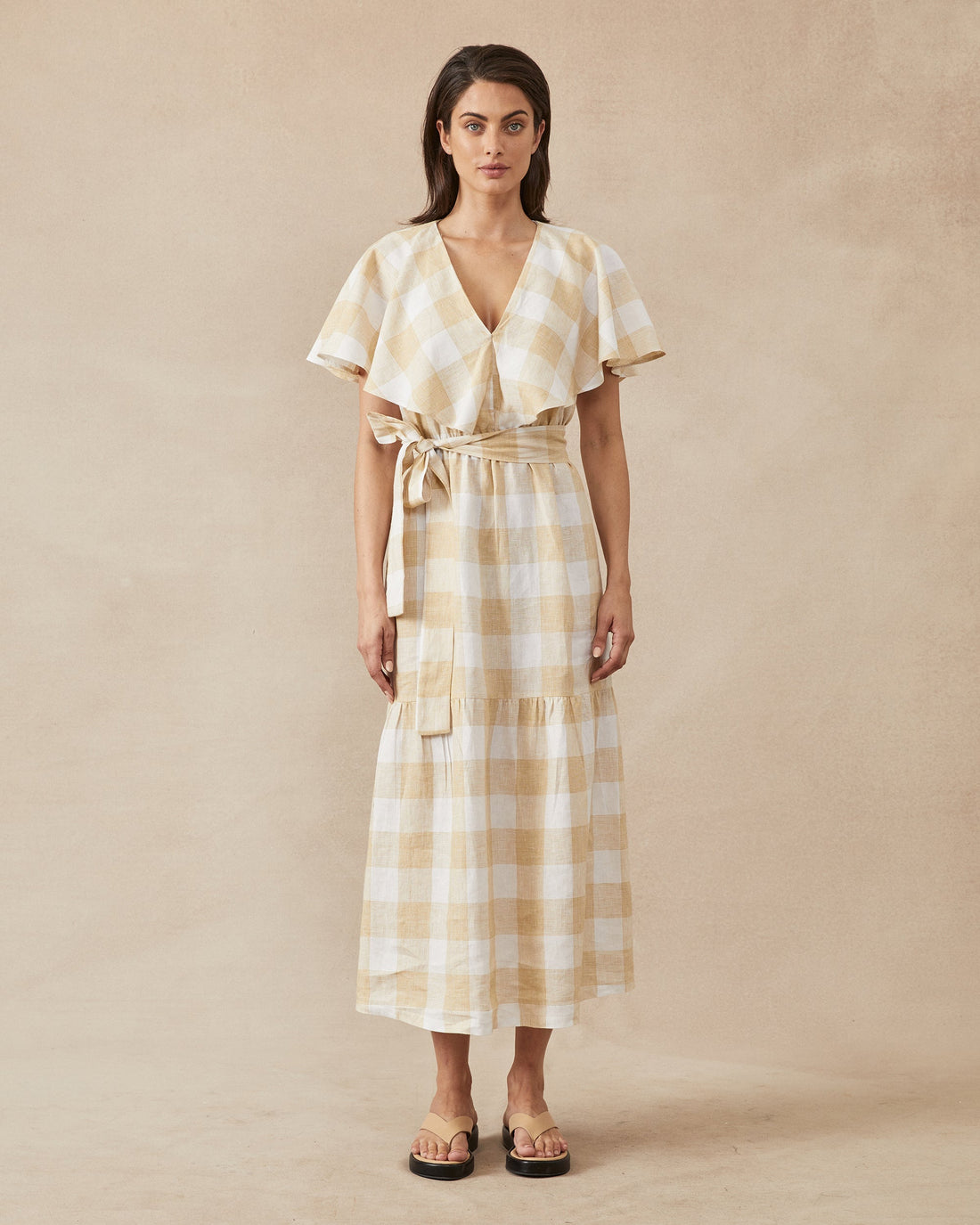 Chicago Dress Yellow Check - Size: S