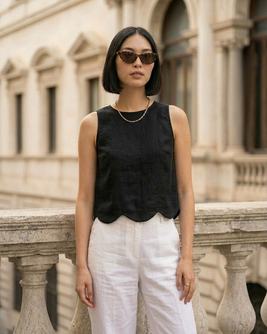 Daisy Top Black