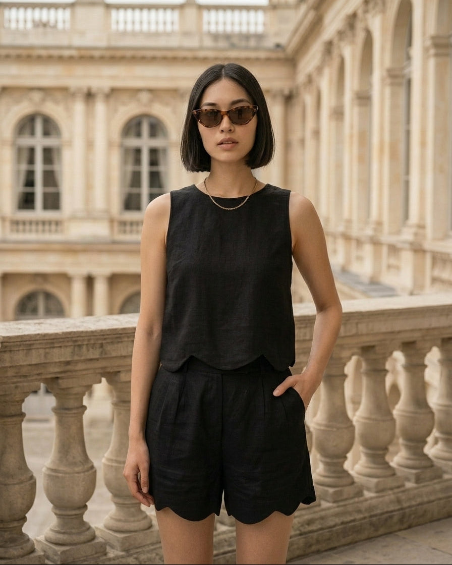 Daisy Top Black