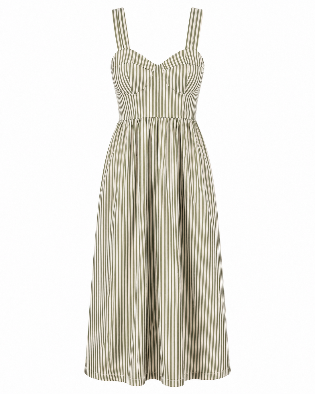 Dusk Dress Green Stripe