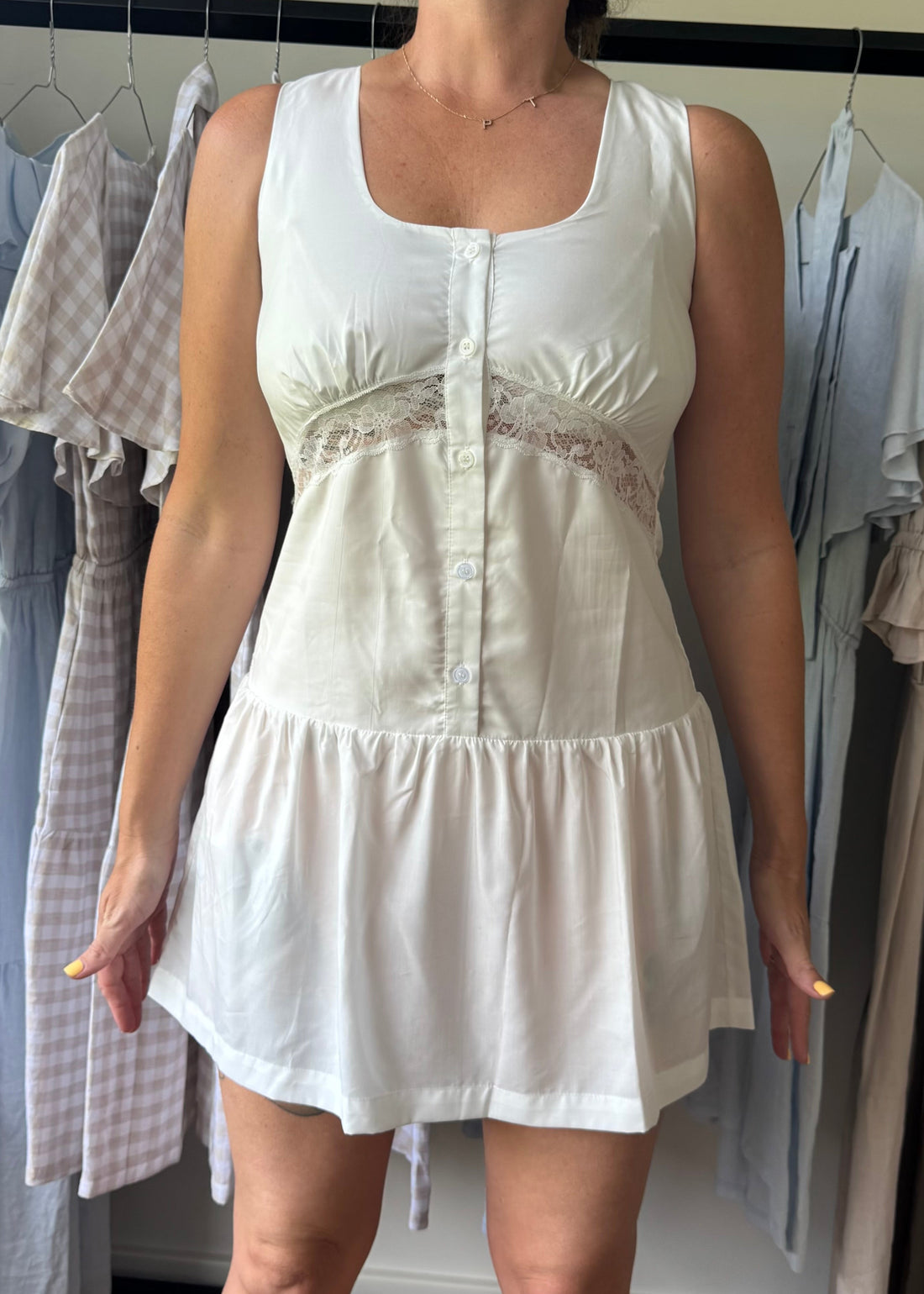 White Lace Dress Sample - Size: XS