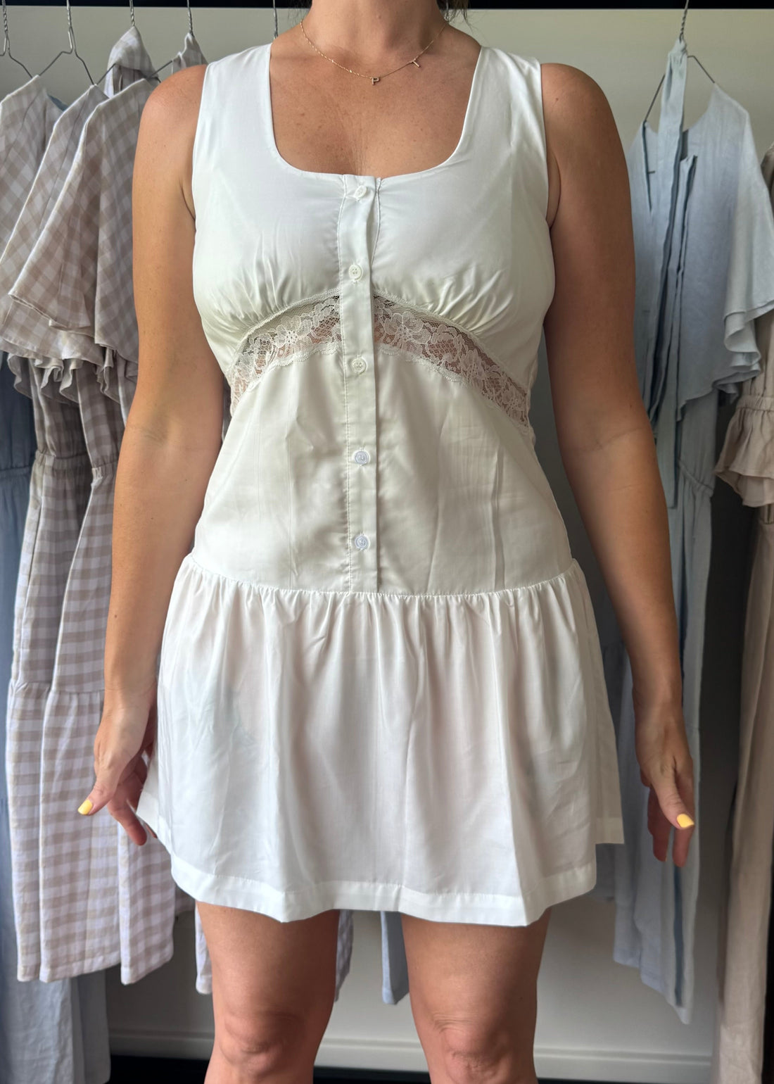 White Lace Dress Sample - Size: XS