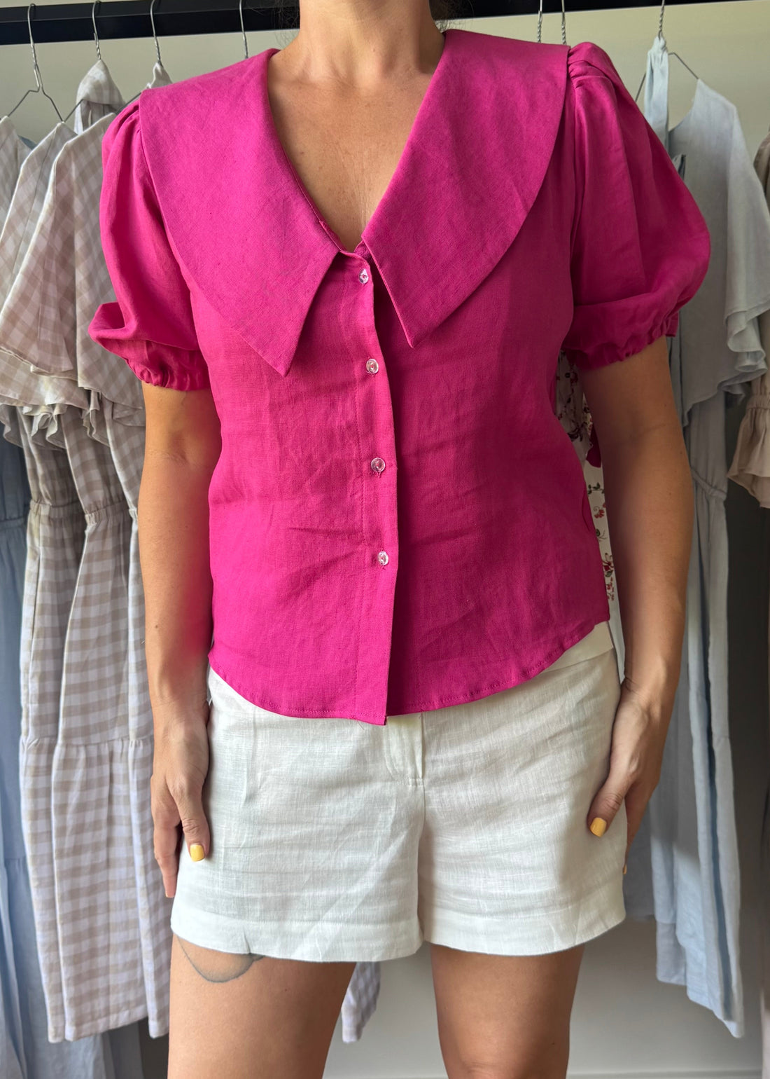 Jenny Blouse in Fuchsia - Size: XS, S