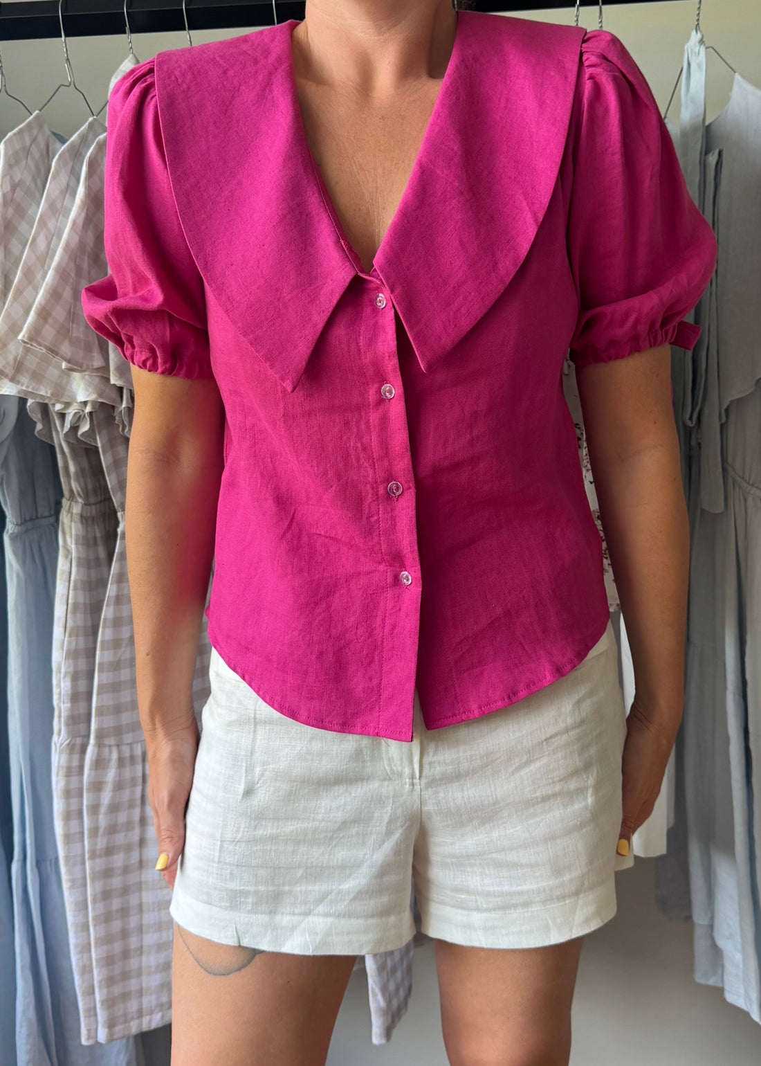 Jenny Blouse in Fuchsia - Size: XS, S