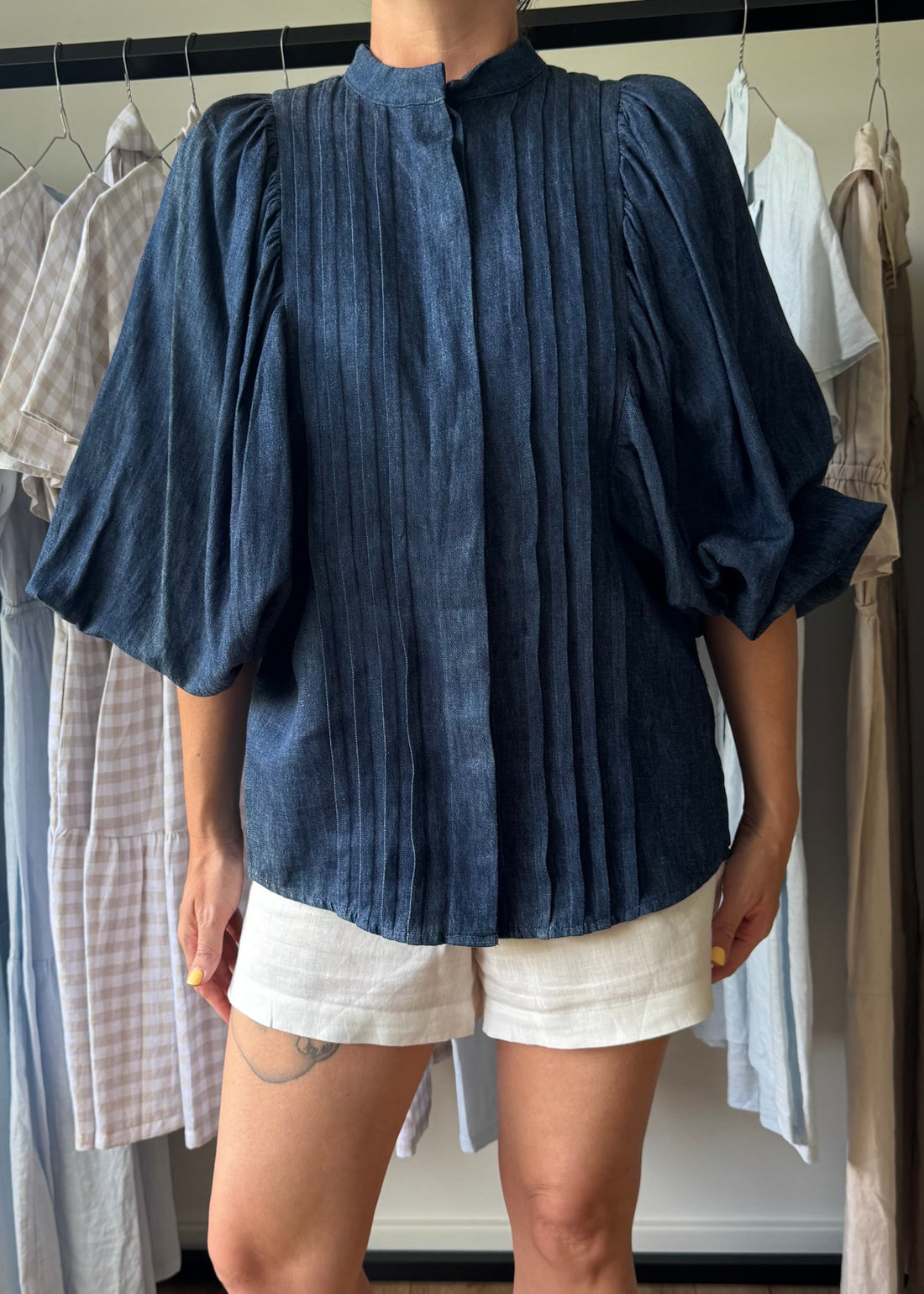 Charlie Blouse Denim Sample - Size: XS, S