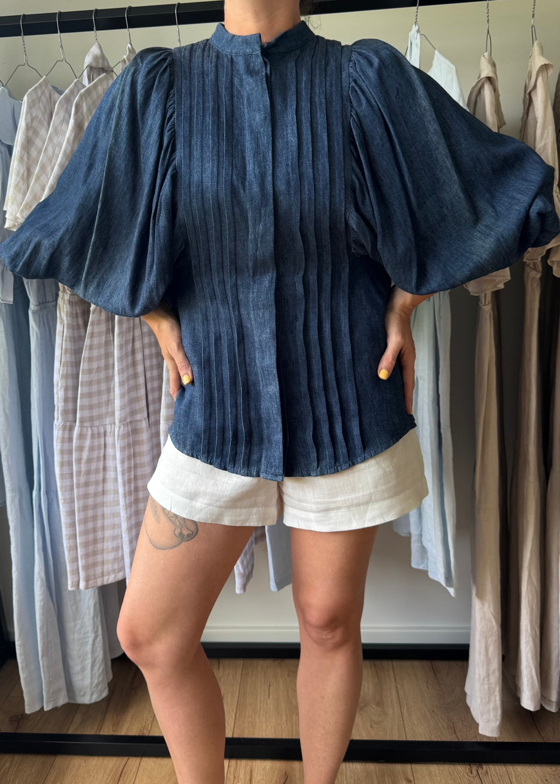 Charlie Blouse Denim Sample - Size: XS, S