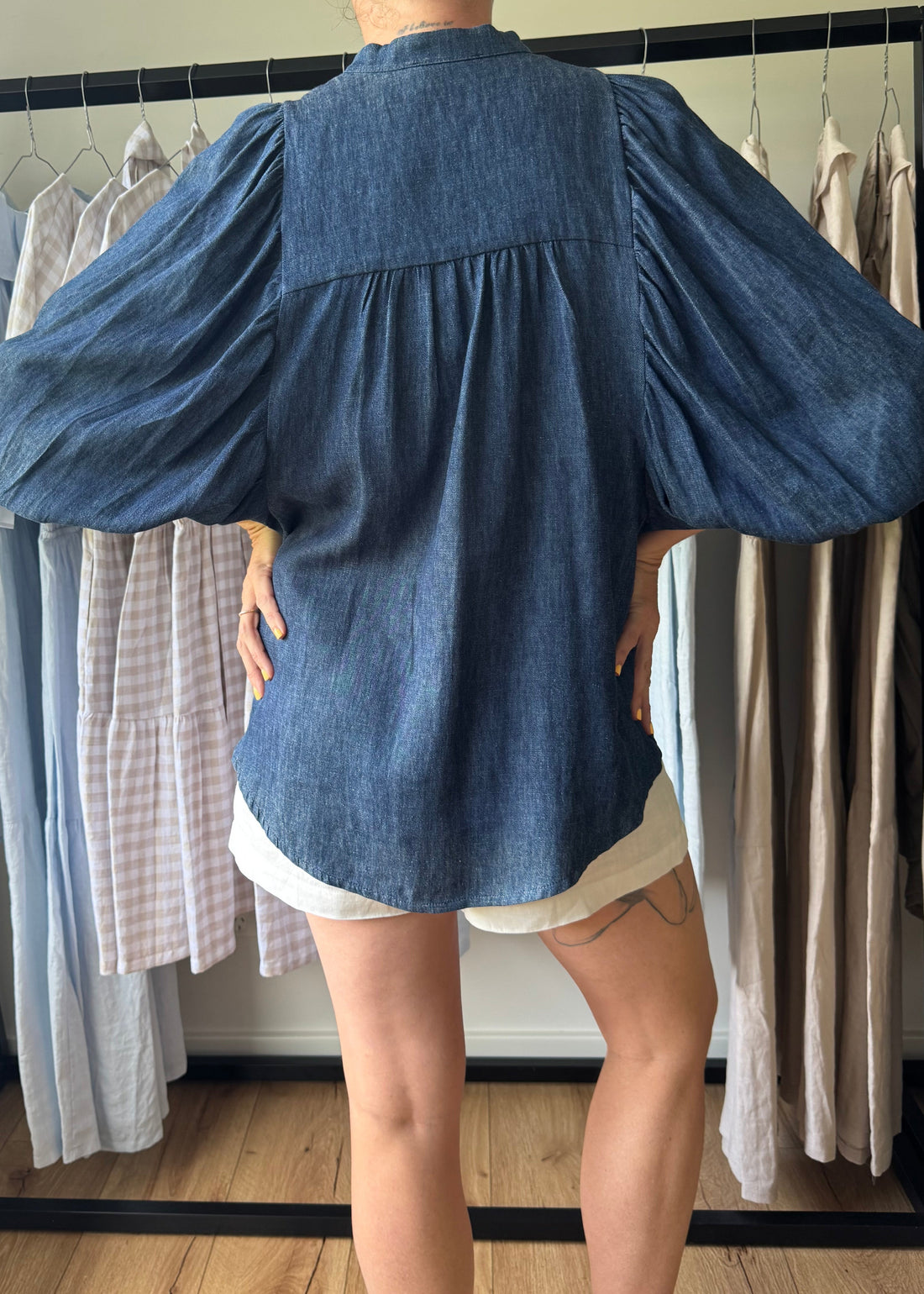 Charlie Blouse Denim Sample - Size: XS, S