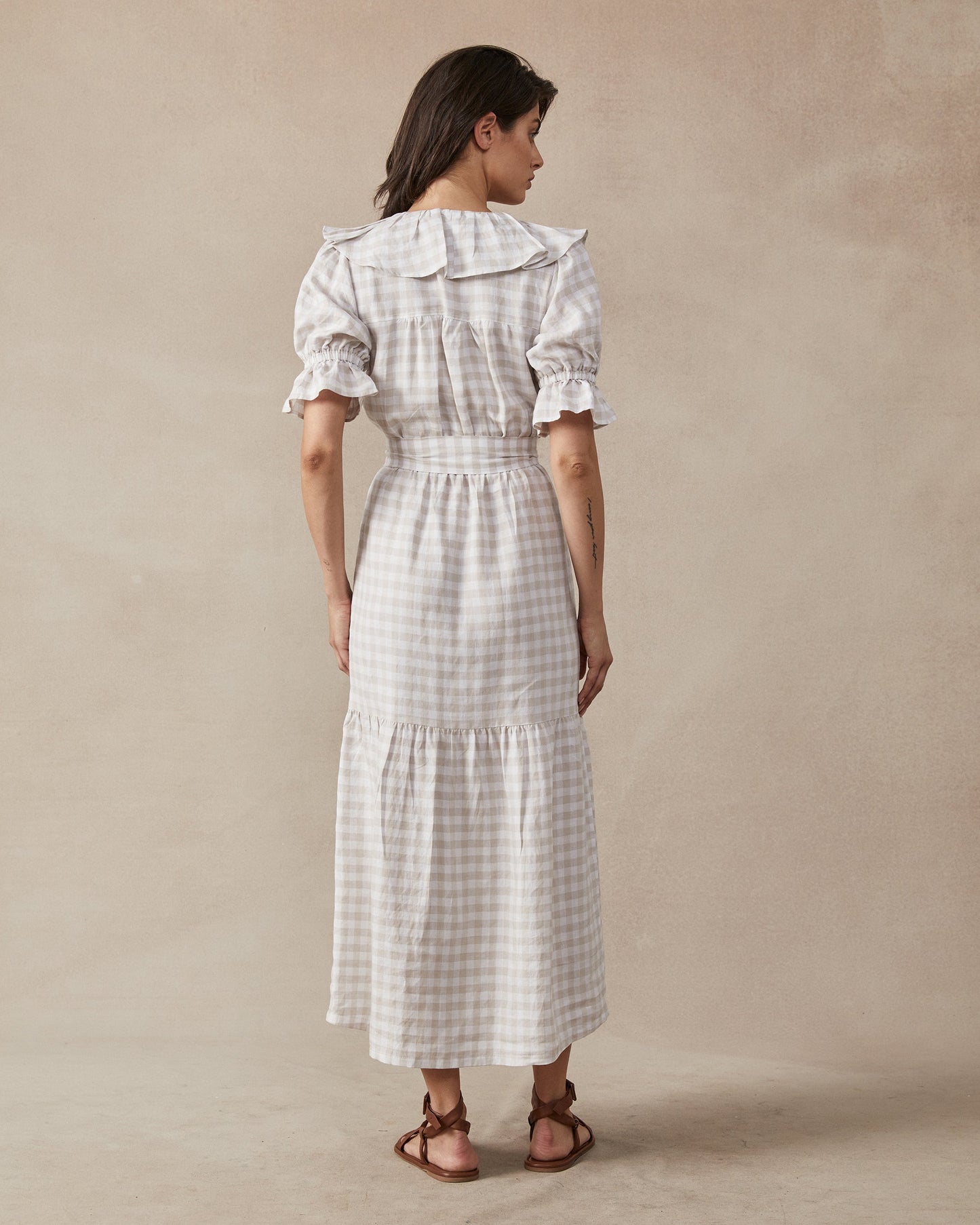 India Dress Natural Check