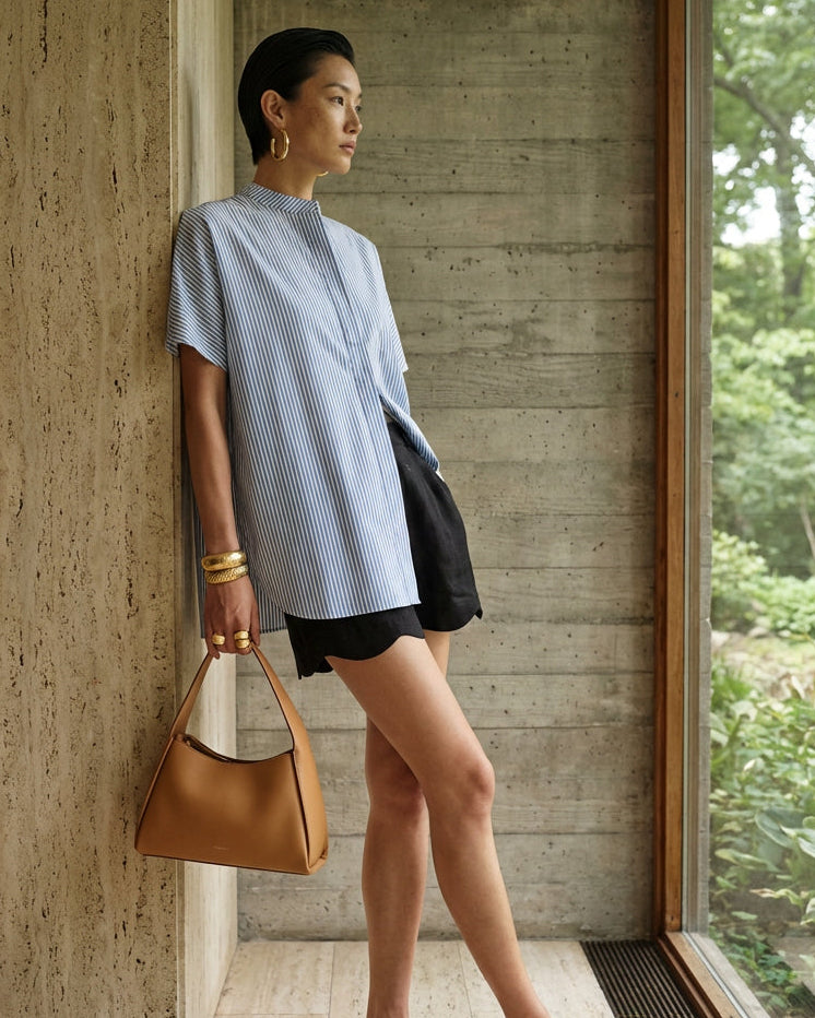 Lena Shirt Blue and White Stripe