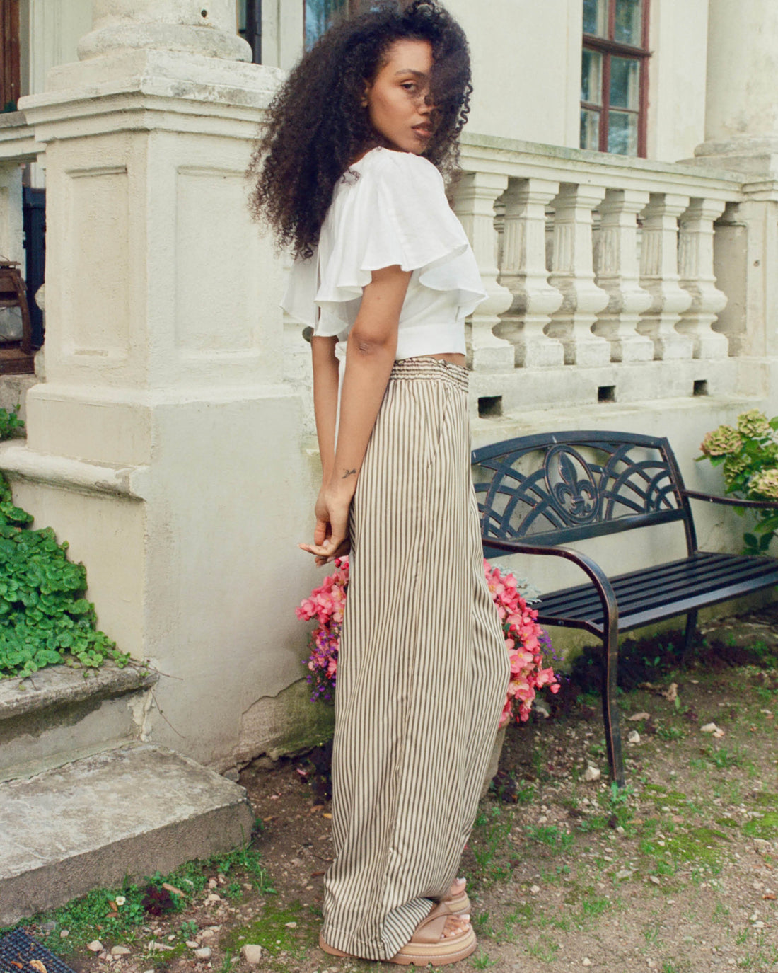 Paros Pants Green Stripe