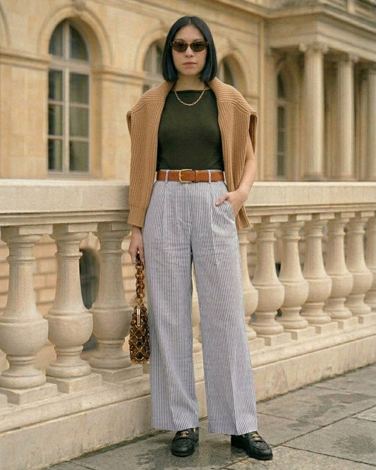 Poppy Pants Blue and White Stripe