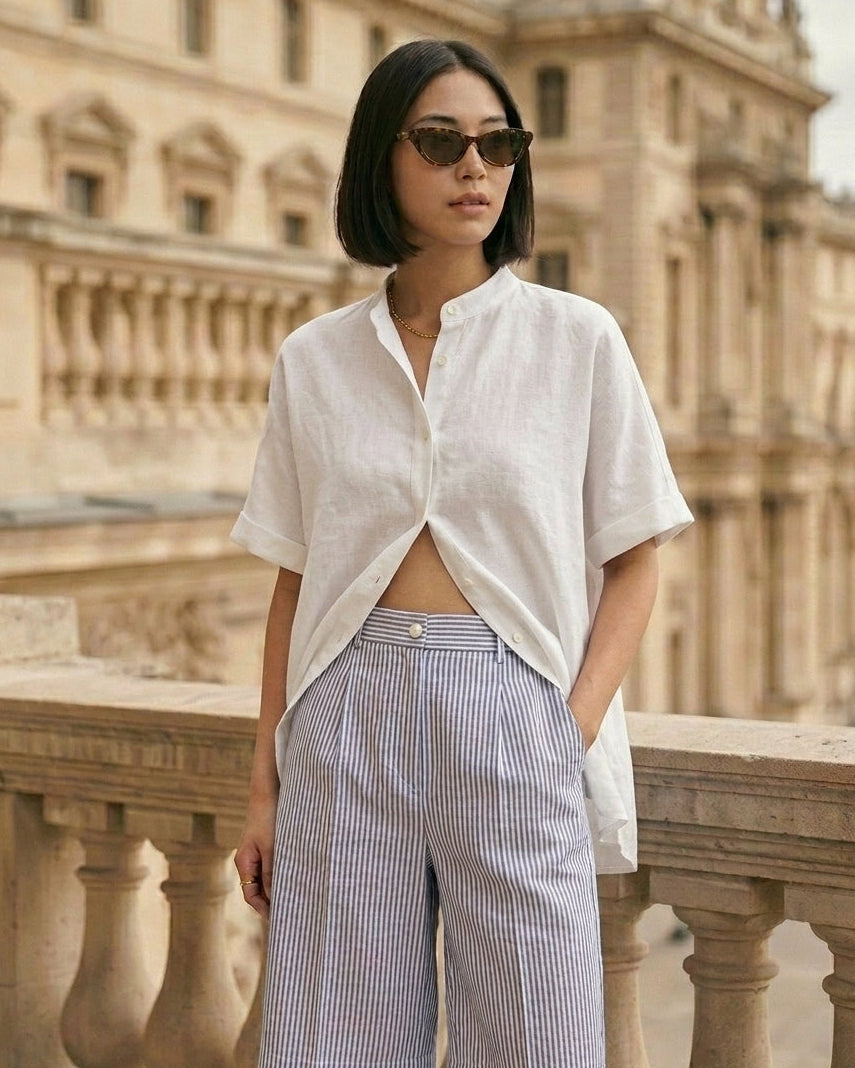 Poppy Pants Blue and White Stripe