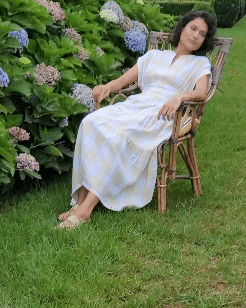 Sammy Dress Yellow Check - Size: XL