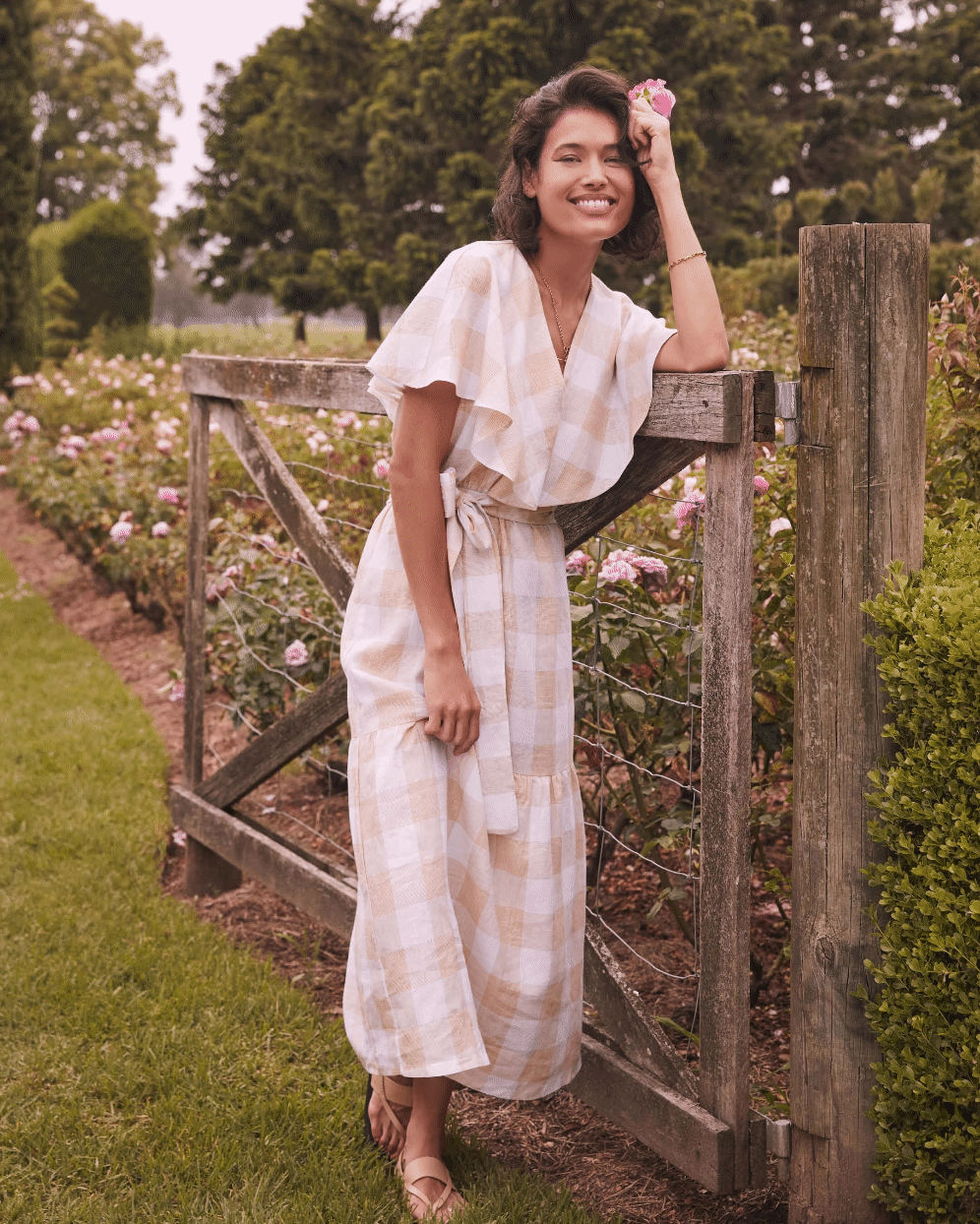 Chicago Dress Yellow Check - Size: S