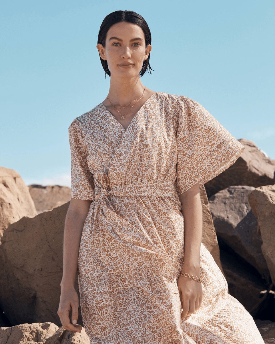 Lulu Dress Orange Floral - Size: S