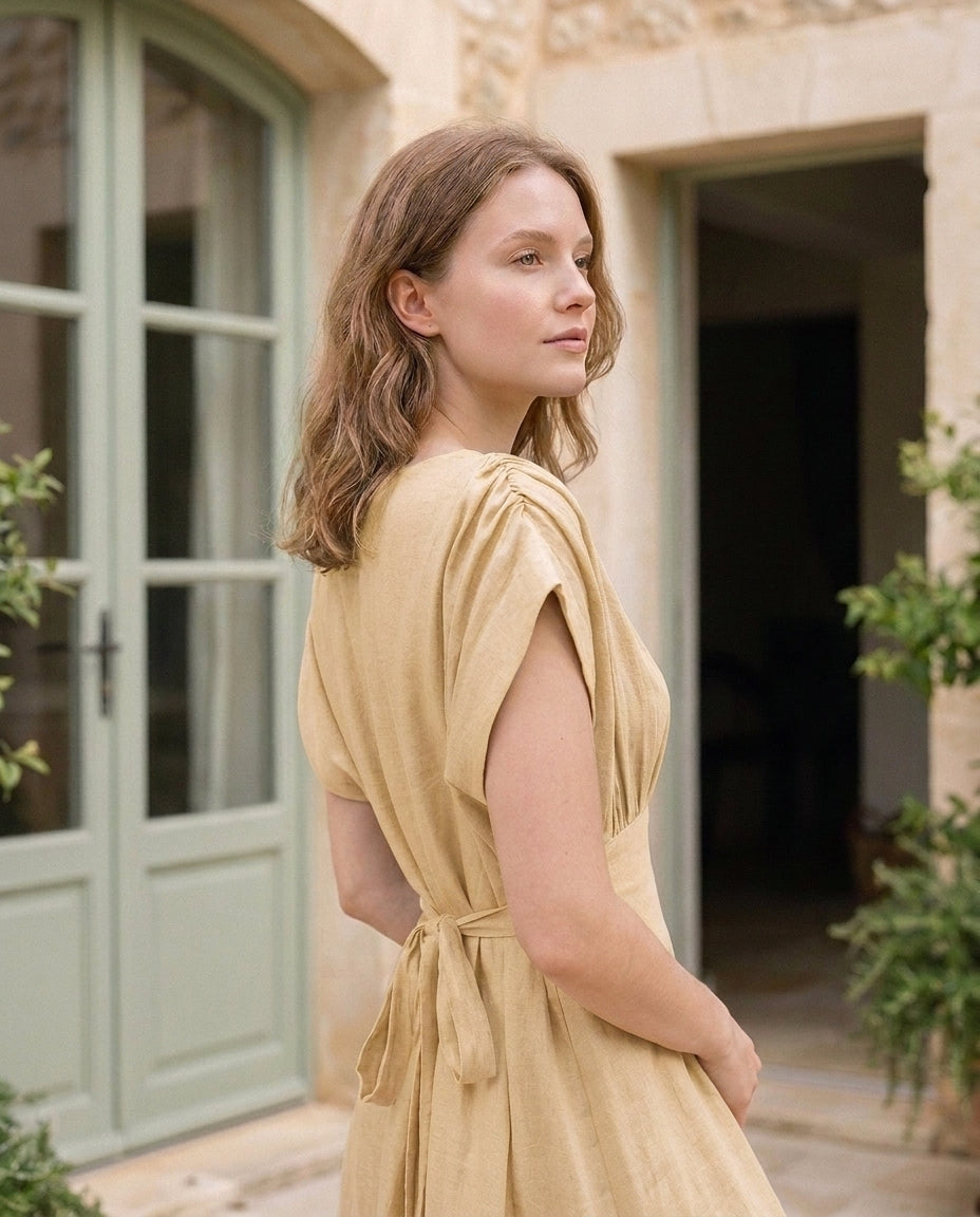 Sammy Dress Gold (Pockets)
