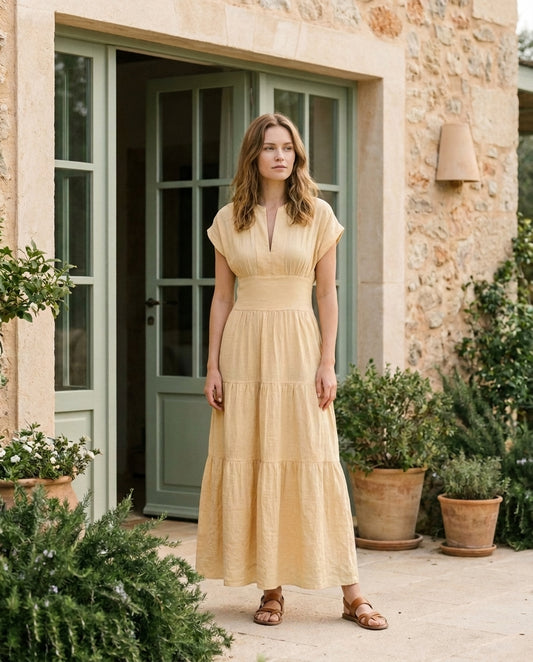 Sammy Dress Gold (Pockets)