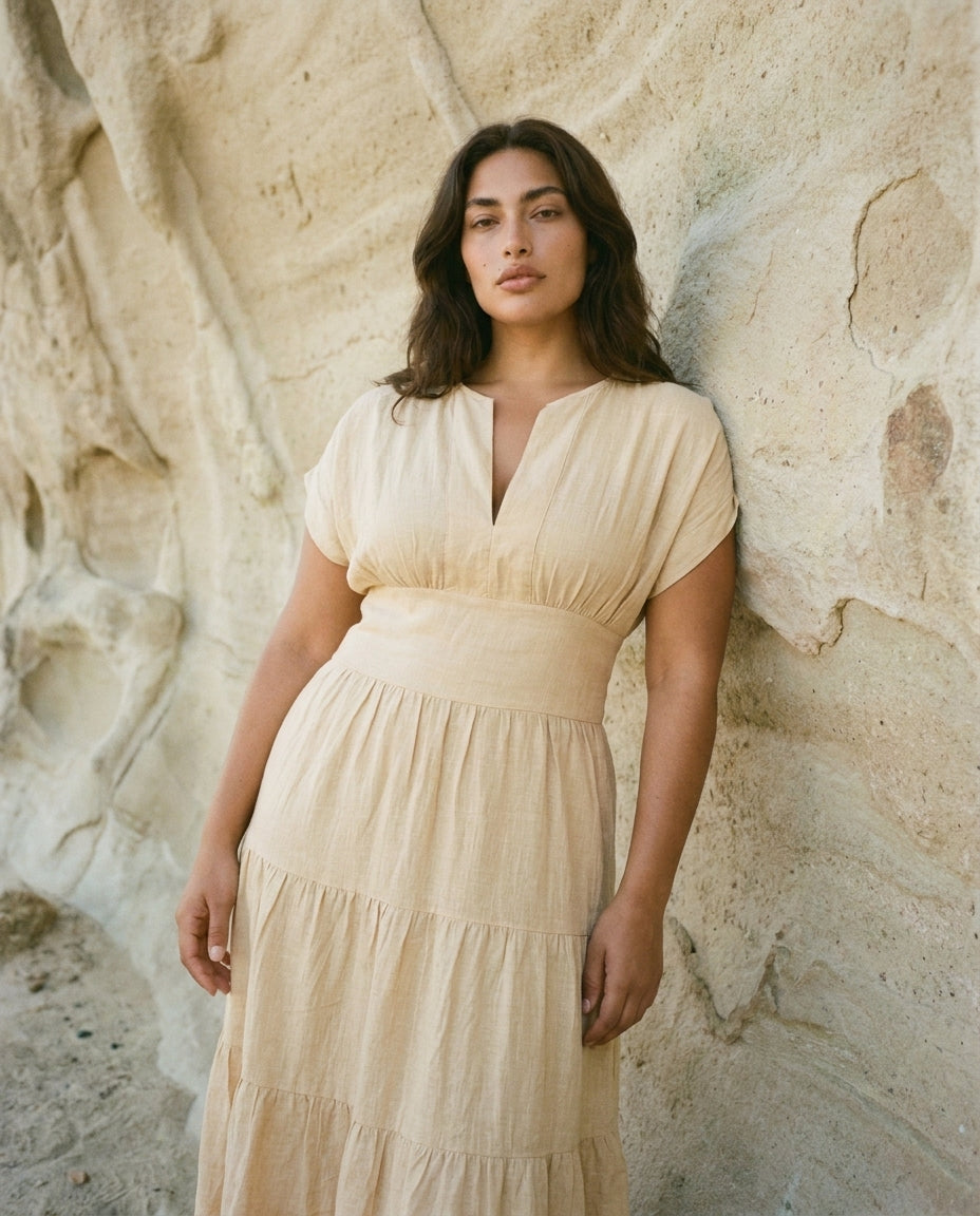 Sammy Dress Gold (Pockets)