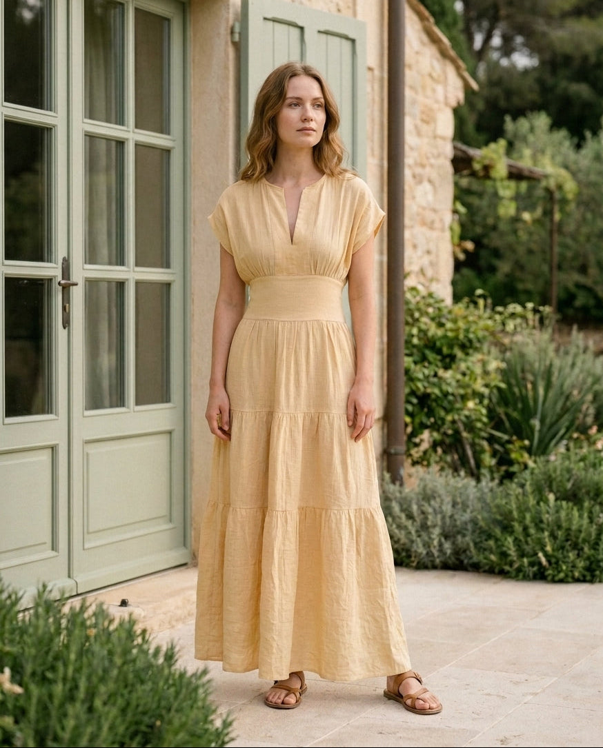 Sammy Dress Gold (Pockets)