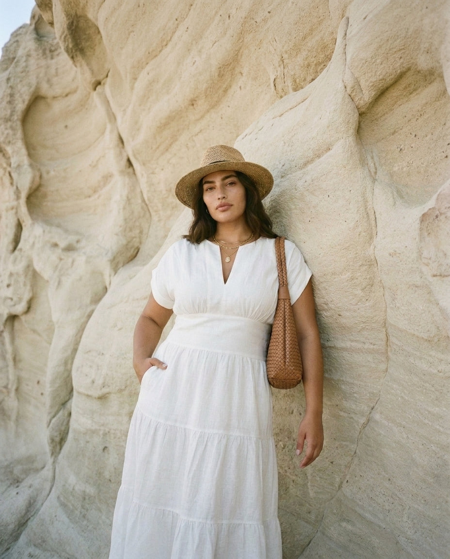 Sammy Dress White (Pockets)
