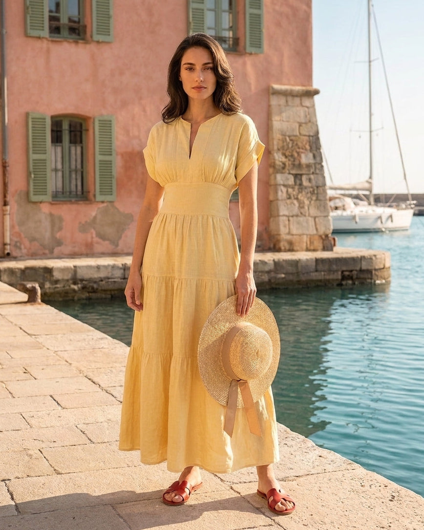 Sammy Dress Gold (Pockets)