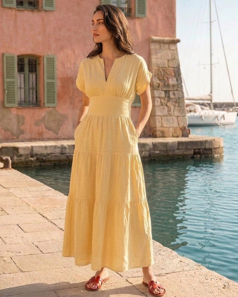 Sammy Dress Gold (Pockets)