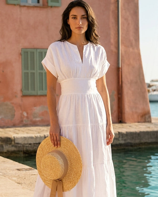 Sammy Dress White (Pockets)