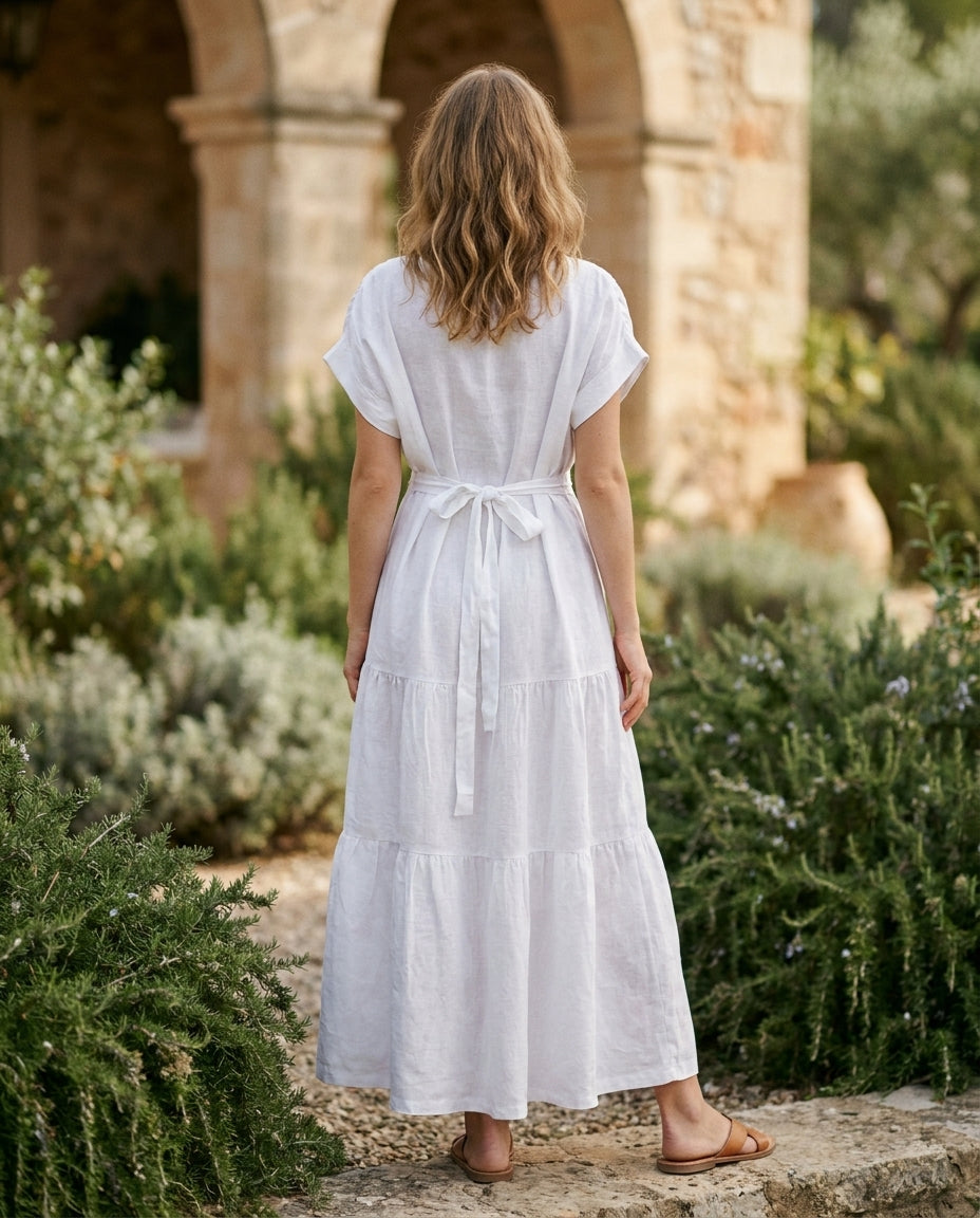 Sammy Dress White (Pockets)