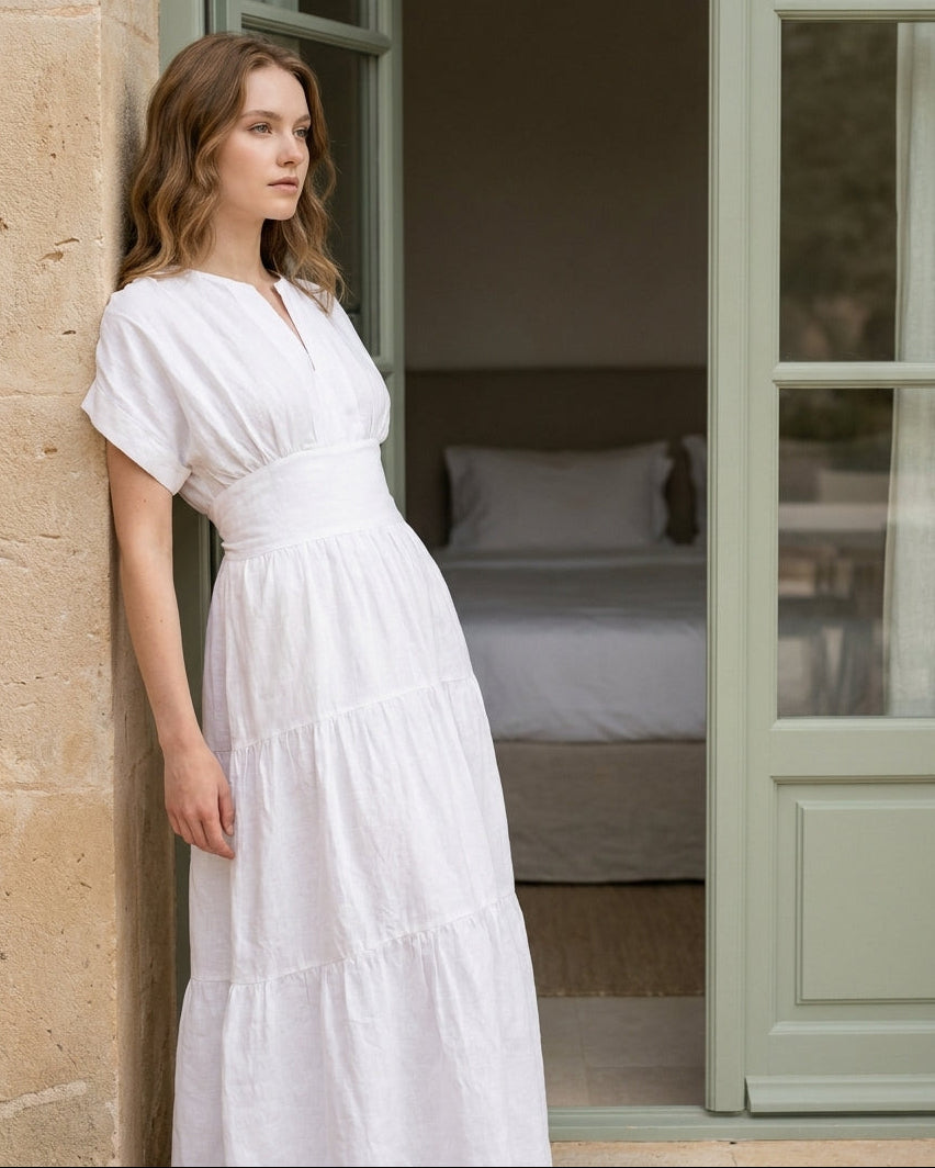 Sammy Dress White (Pockets)