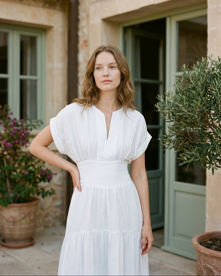 Sammy Dress White (Pockets)